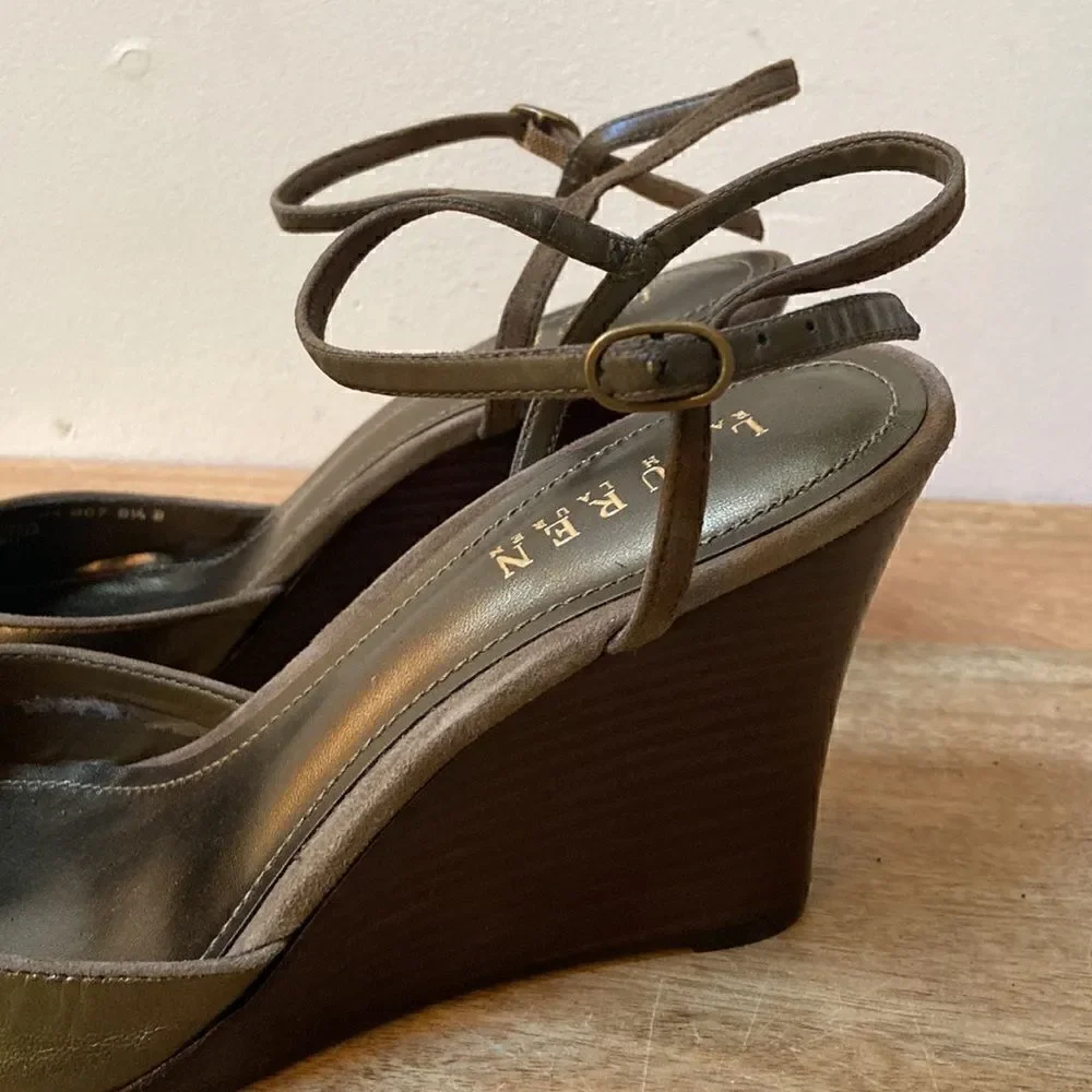 Lauren Ralph Lauren  Wedgem Leather Shoes Vintage Iredescent